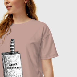 Женская футболка хлопок Oversize Думай позитивно - фото 2