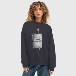 Женский свитшот oversize без начеса хлопок Думай позитивно - фото 2