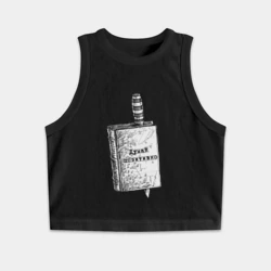 Женская укороченная майка-топ хлопок Думай позитивно