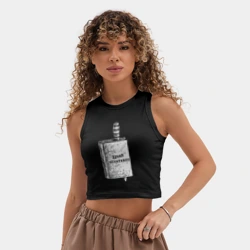 Женская укороченная майка-топ хлопок Думай позитивно - фото 2