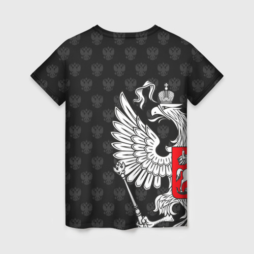 Женская футболка 3D Россия Премиум Black, цвет 3D печать - фото 2