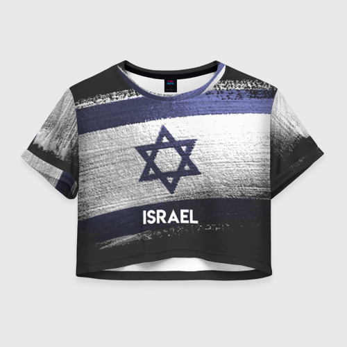 Женская футболка Crop-top 3D Israel звезда, цвет 3D печать