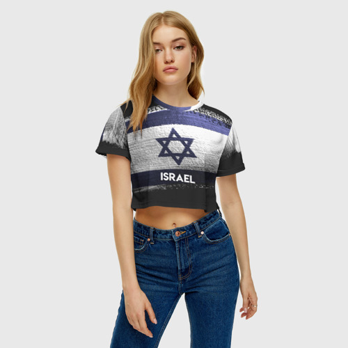 Женская футболка Crop-top 3D Israel звезда, цвет 3D печать - фото 4