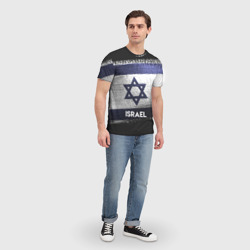 Футболка с принтом Israel звезда для мужчины, вид на модели спереди №3. Цвет основы: белый