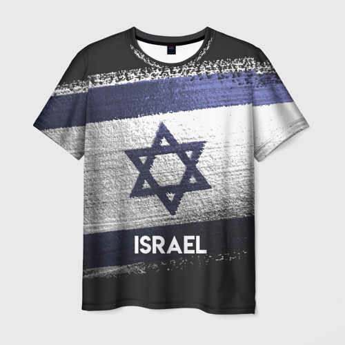 Мужская футболка с принтом Israel звезда, вид спереди №1