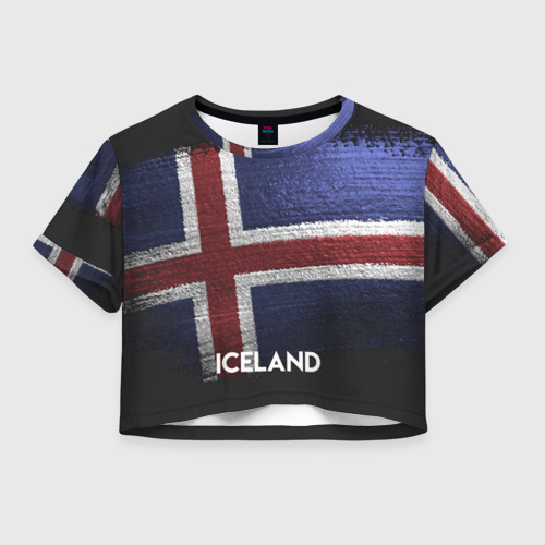 Женская футболка Crop-top 3D IcelandИсландия, цвет 3D печать