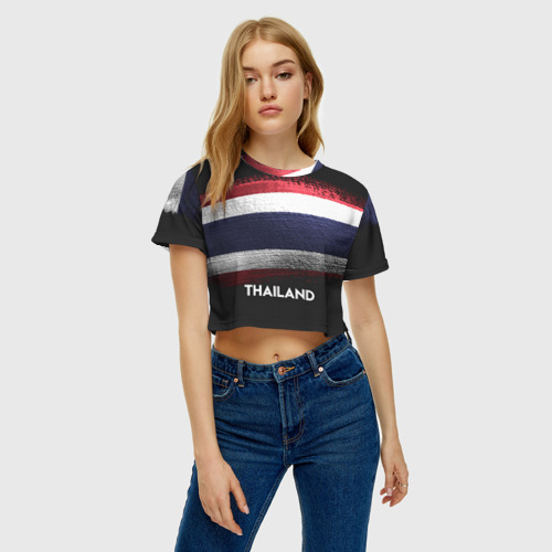 Женская футболка Crop-top 3D Тайланд(Thailand), цвет 3D печать - фото 3