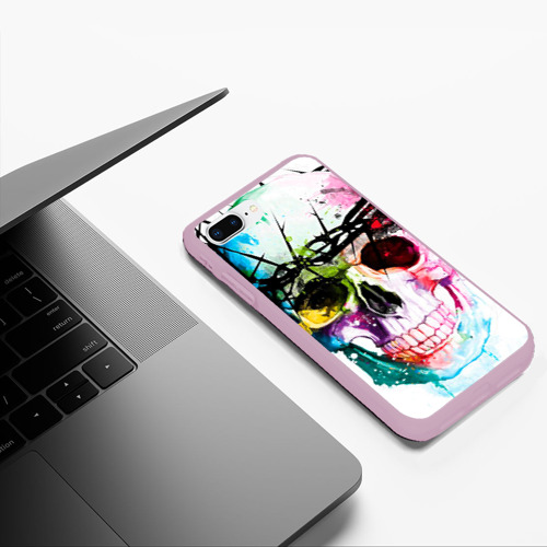 Чехол для iPhone 7Plus/8 Plus матовый с принтом Череп и краска, фото #5