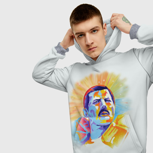 Мужская толстовка 3D Freddie Mercury, цвет меланж - фото 5