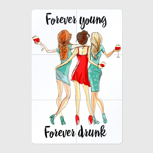 Магнитный плакат 2Х3 Три подруги - forever drunk and young