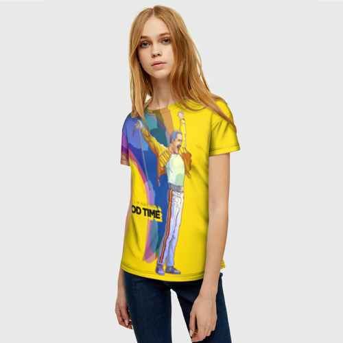 Женская футболка 3D Фредди Меркьюри, цвет 3D печать - фото 3