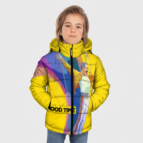 Зимняя куртка для мальчиков 3D Фредди Меркьюри, цвет красный - фото 3