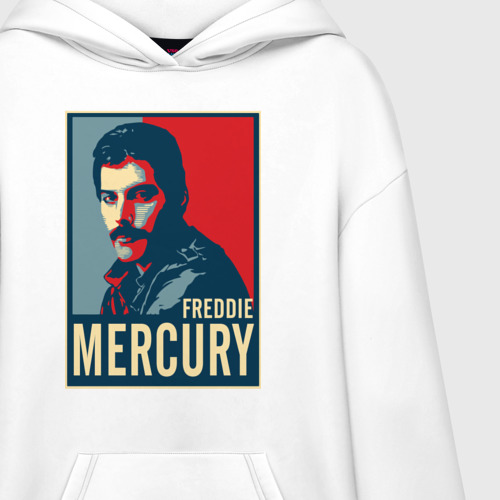 Худи SuperOversize хлопок Freddie Mercury, цвет белый - фото 3