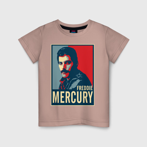 Детская футболка хлопок с принтом Freddie Mercury, вид спереди #2