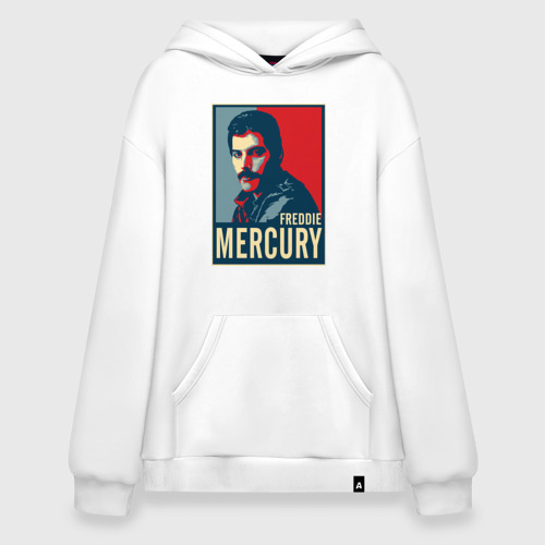 Худи SuperOversize хлопок Freddie Mercury, цвет белый