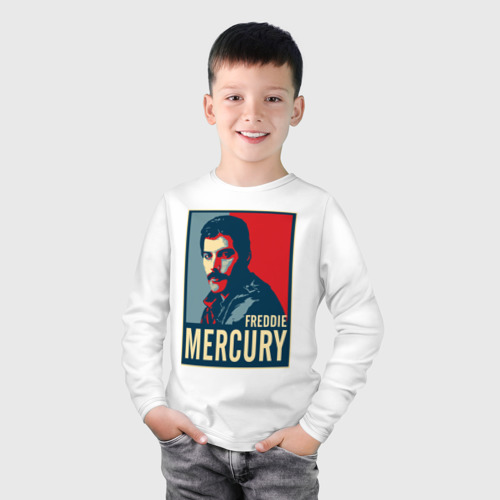 Детский лонгслив хлопок Freddie Mercury, цвет белый - фото 3