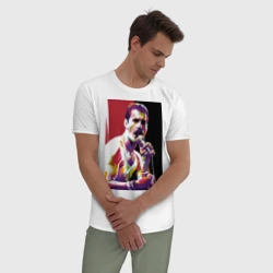 Мужская пижама с белой футболкой хлопок Freddi - фото 2