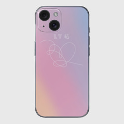 Чехол для iPhone 15 силиконовый с защитой камеры BTS