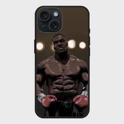Чехол силиконовый для Apple iPhone 15 матовый Myke Tyson 7