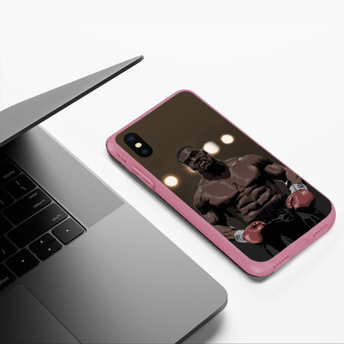 Чехол для iPhone XS Max матовый Myke Tyson 7, цвет малиновый - фото 5