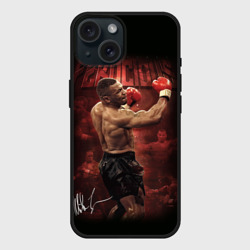 Чехол силиконовый для Apple iPhone 15 матовый Myke Tyson 8