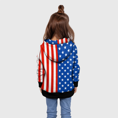 Детская толстовка 3D Американский Флаг, цвет черный - фото 5