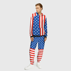 Мужской костюм с толстовкой 3D Американский Флаг - фото 2