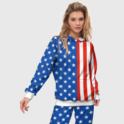 Женский костюм с толстовкой 3D Американский Флаг - фото 2