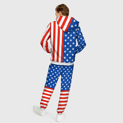 Мужской костюм 3D Американский Флаг, цвет белый - фото 4