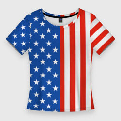 Женская футболка 3D Slim Американский Флаг