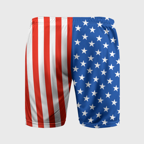 Мужские шорты спортивные Американский Флаг, цвет 3D печать - фото 2