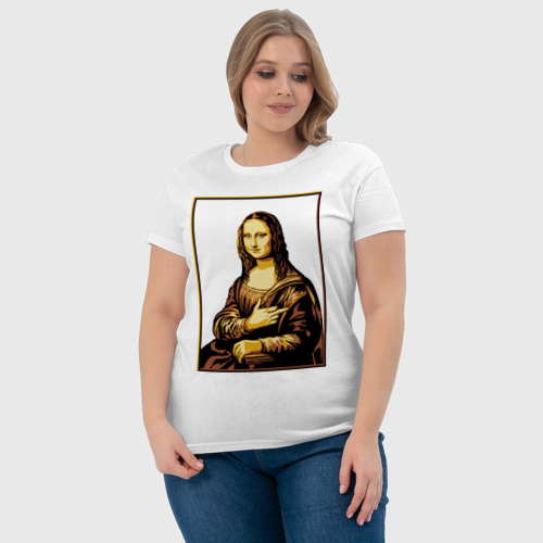 Женская футболка хлопок Fuck from Mona Lisa, цвет белый - фото 6
