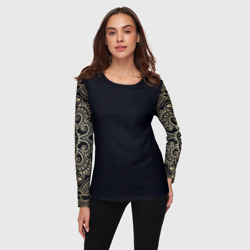 Женский лонгслив 3D Золотой узор кружевной - фото 2
