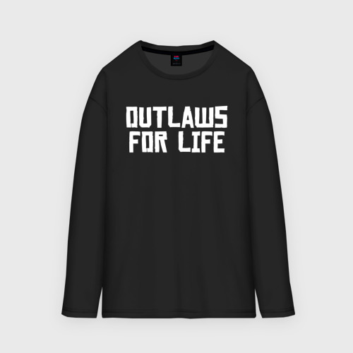 Мужской лонгслив oversize хлопок Outlaws for life RDR2, цвет черный