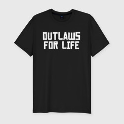 Мужская футболка хлопок Slim Outlaws for life RDR2