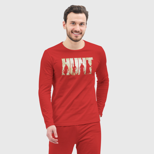 Мужская пижама с лонгсливом хлопок Hunt: Showdown Logo, цвет красный - фото 5