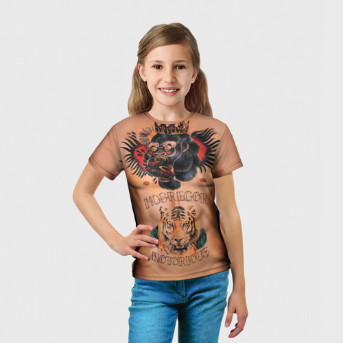 Детская футболка 3D МакГрегор татуировки, цвет 3D печать - фото 5