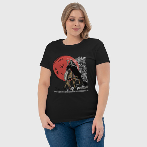 Женская футболка хлопок с принтом Темный всадник, фото #4