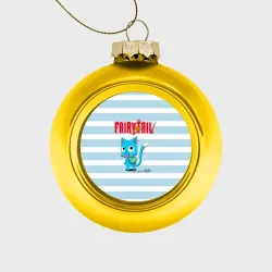 Ёлочный шар стеклянный/пластиковый Кот на полосочках