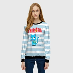 Женский свитшот 3D Кот на полосочках - фото 2