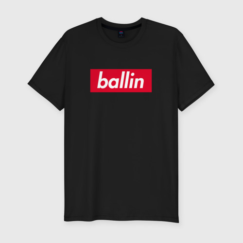 Мужская футболка хлопок Slim Ballin (Kizaru), цвет черный