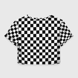 Топик (короткая футболка или блузка, не доходящая до середины живота) с принтом Бойчик Френдзона для женщины, вид сзади №1. Цвет основы: белый