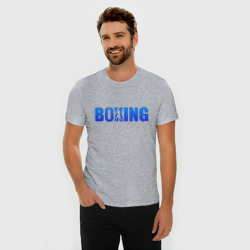 Мужская футболка хлопок Slim Boxing blue Ring - фото 2