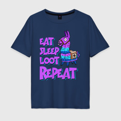 Мужская футболка хлопок Oversize Eat, Sleep, Loot, Repeat