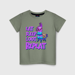 Детская футболка хлопок Eat, Sleep, Loot, Repeat