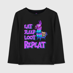 Детский лонгслив хлопок Eat, Sleep, Loot, Repeat