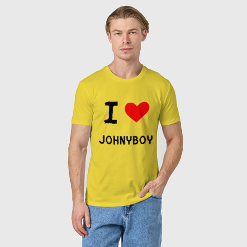Мужская футболка хлопок  Johnyboy 8, цвет желтый - фото 3