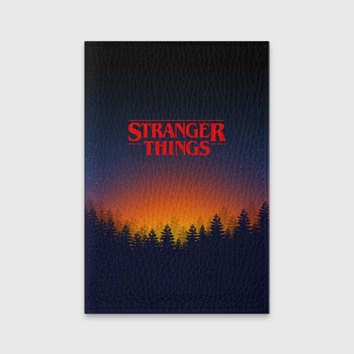 Обложка для паспорта матовая кожа Stranger things Очень странные дела, цвет синий