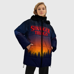 Женская зимняя куртка Oversize Stranger things Очень странные дела - фото 2