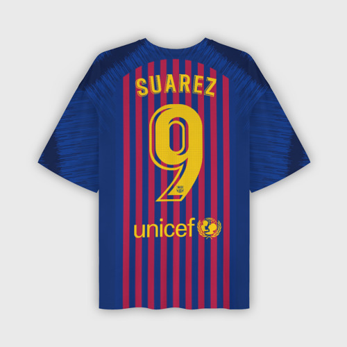 Мужская футболка oversize 3D Suarez home 18-19, цвет 3D печать - фото 2